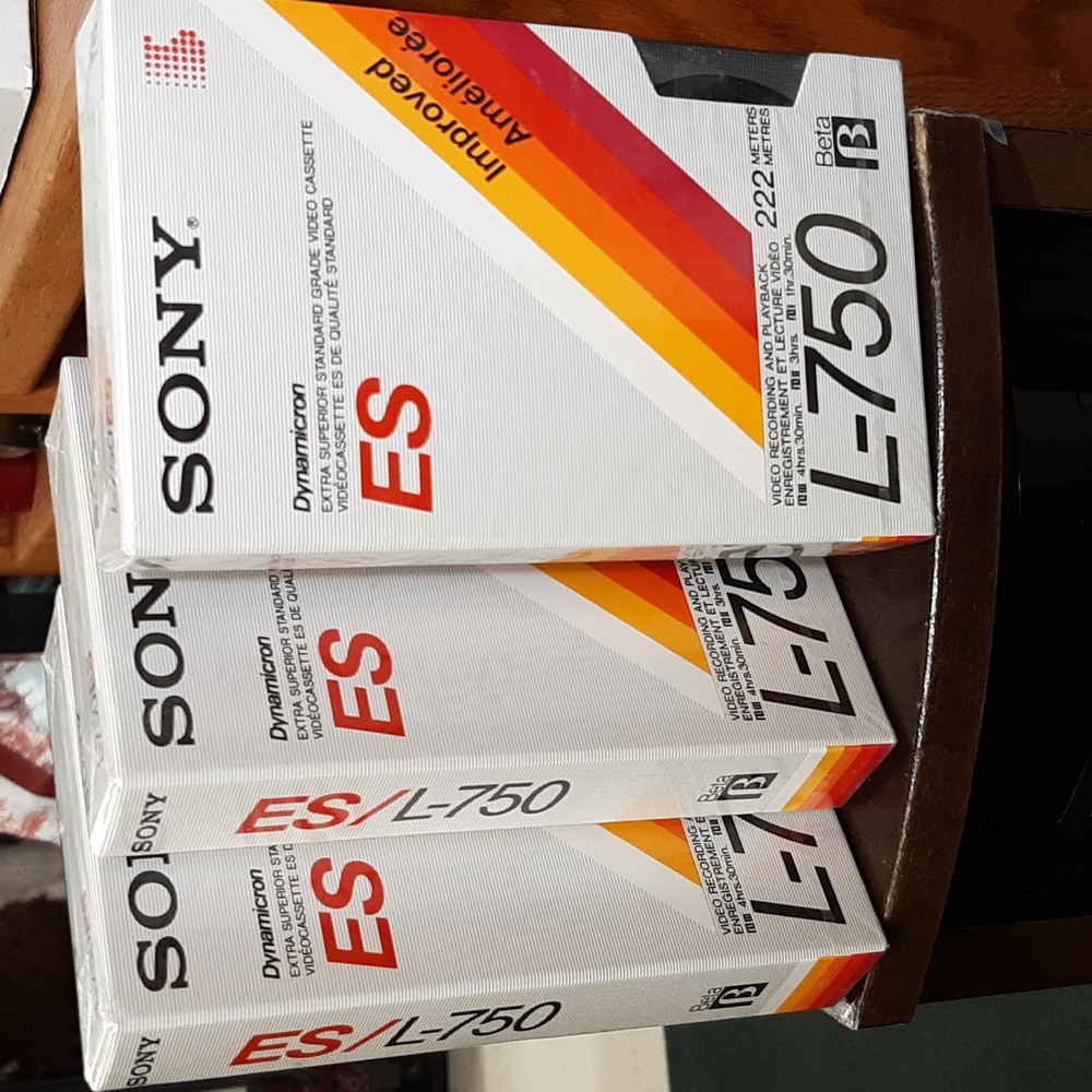 3PC Sony L-750 Beta Video Cassettes Sealed New